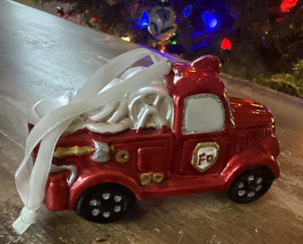 Pottery Barn Kids MERCURY FIRETRUCK ENGINE Ornament CHRISTMAS Tree Holiday
